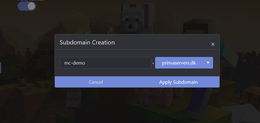 Configure subdomain