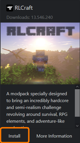 Modpack-installer RLCraft-modpack